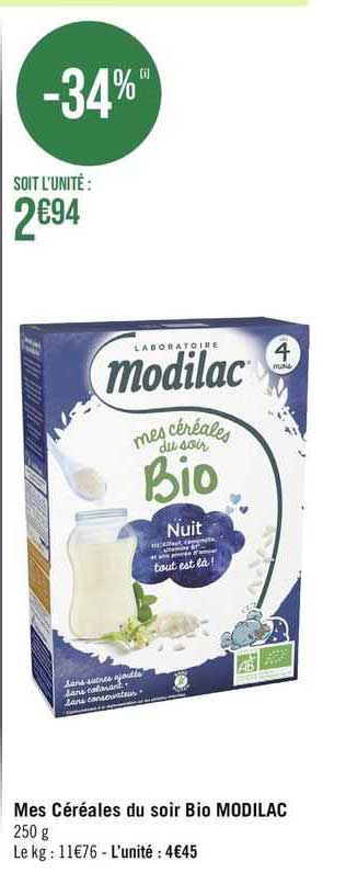 mes céréales du soir bio modilac
