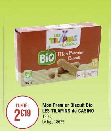 Mon Premier Biscuit Bio Les Tilapins De Casino