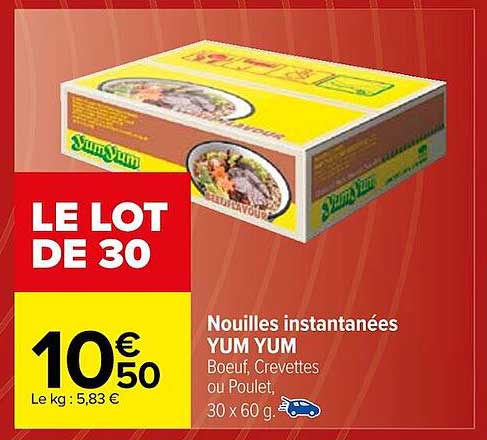 nouilles instantanées yum yum