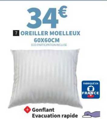 oreiller moelleux 60x60 cm