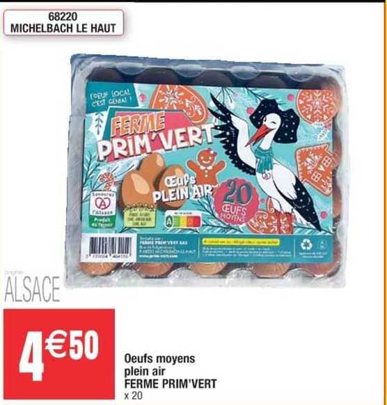 œufs moyens plein air ferme prim'vert