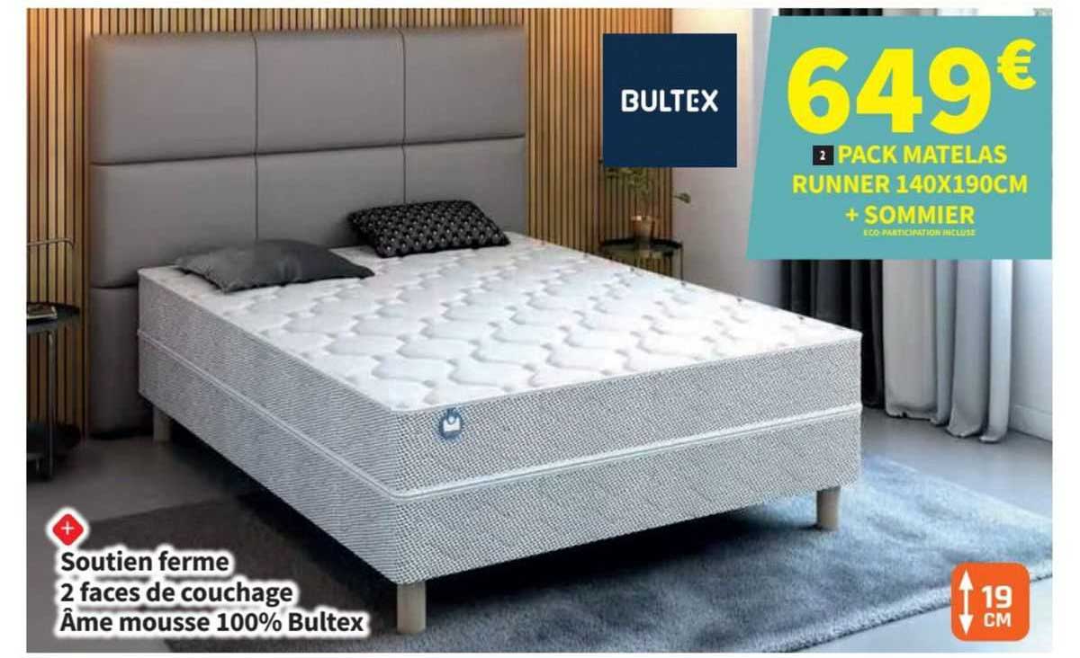 pack matelas runner 140x190cm + sommier bultex