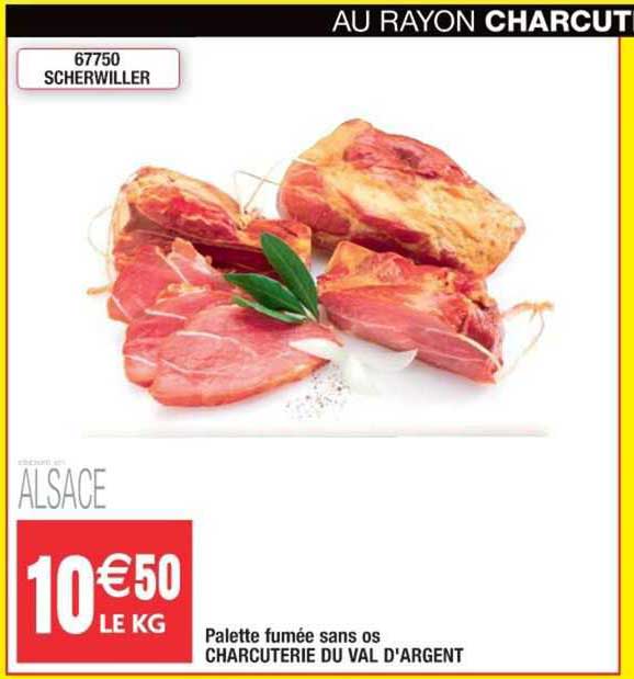 palette fumée sans os charcuterie du val d'argent