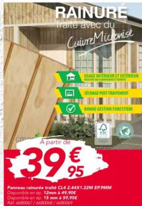 panneau rainurée traité cl4