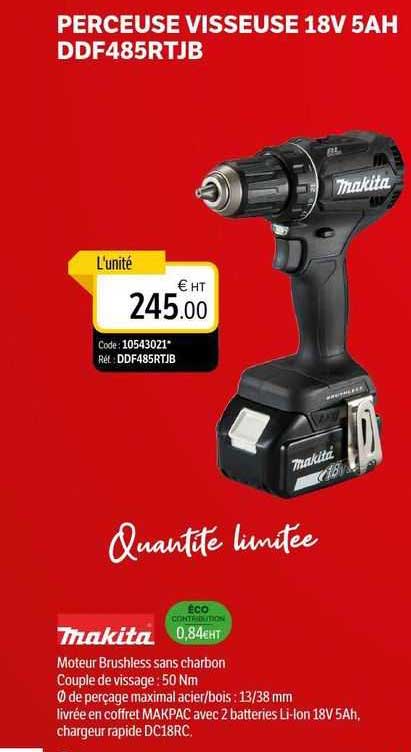 perceuse visseuse 18v 5ah ddf485rtjb makita