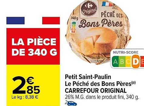 petit saint-paulin le péché des bons pères carrefour original