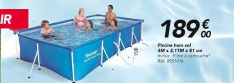 piscine hors sol 4m x 2.11m x 81 cm