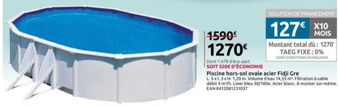 piscine hors-sol ovale acier fidji gre