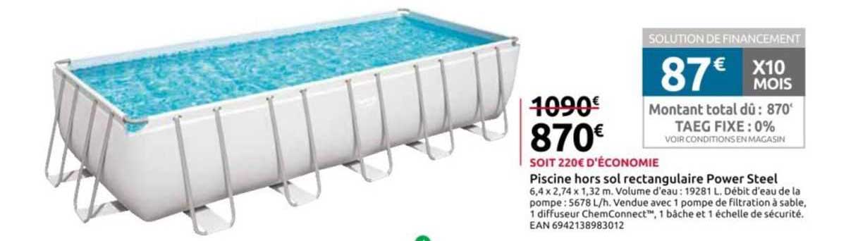 piscine hors sol rectangulaire power steel