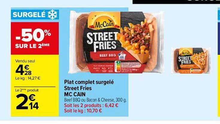 plat complet surgelé street fries mccain