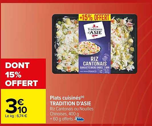 plats cuisinés tradition d'asie