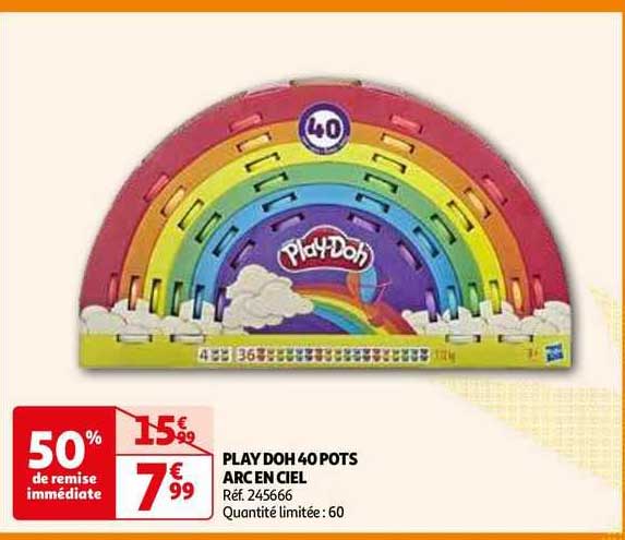 play doh 40 pots arc en ciel