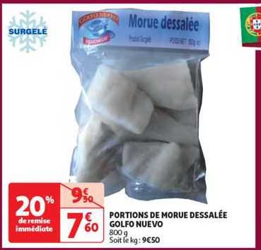 portions de morue dessalée golfo nuevo