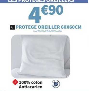 protège oreiller 60x60 cm