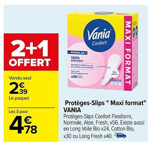 protèges-slips "maxi format" vania
