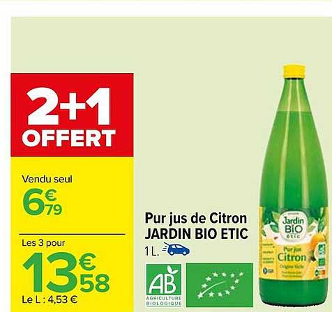 Pur Jus De Citron Jardin Bio Etic