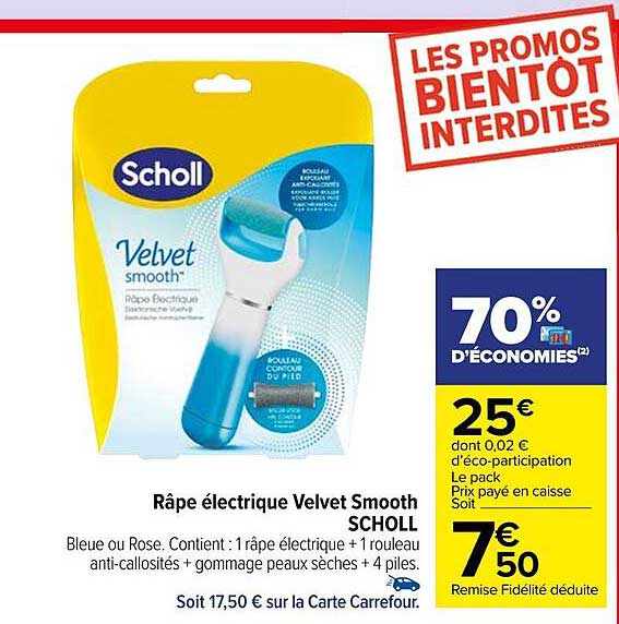 râpe électrique velvet smooth scholl