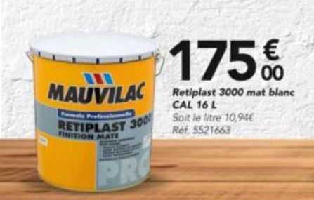 retiplast 3000 mat blanc cal 16 l