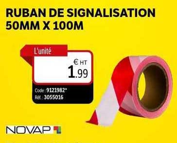 ruban de signalisation 50mmx100m novap