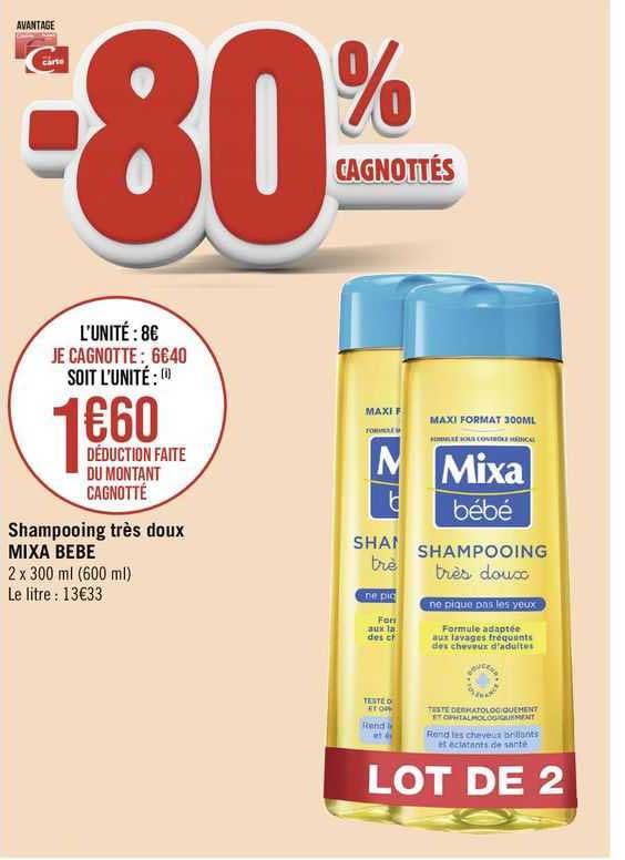 shampooing très doux mixa bébé