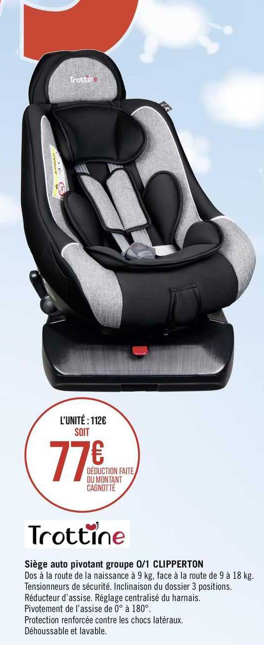 siège auto pivotant groupe 0/1 clipperton