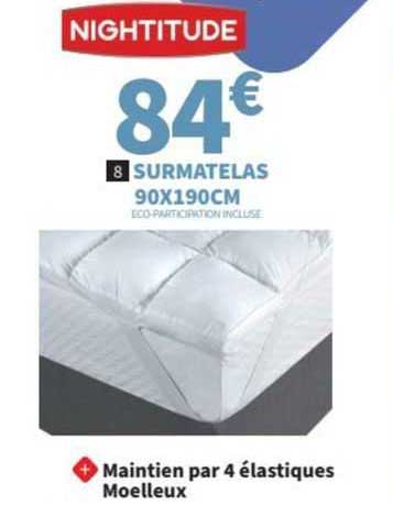 surmatelas 90x190cm