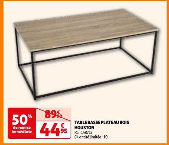 table basse plateau bois houston