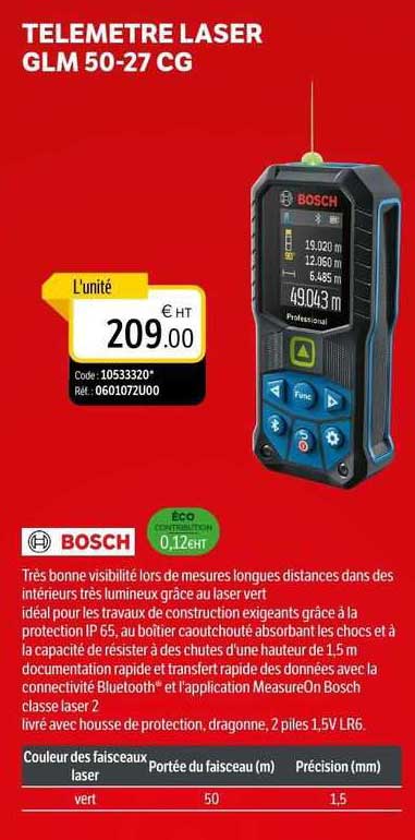 Telemètre Laser Glm 50-27 Cg Glm