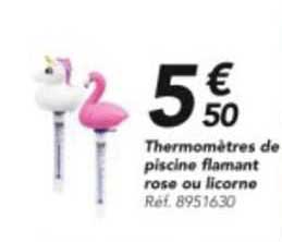 thermomètres de piscine flamant rose ou licorne
