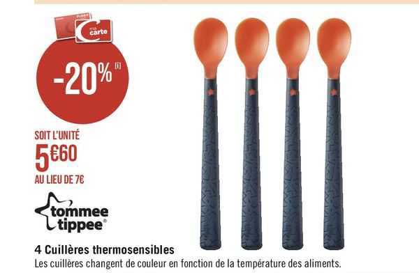 tommee tippee 4 cuillères thermosensibles