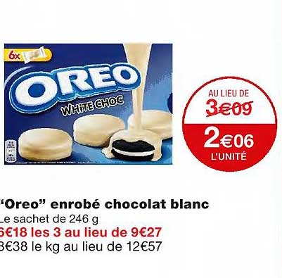 "oreo" enrobé chocolat blanc