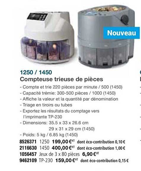 1250 1450 Compteuse Trieuse De Pièces