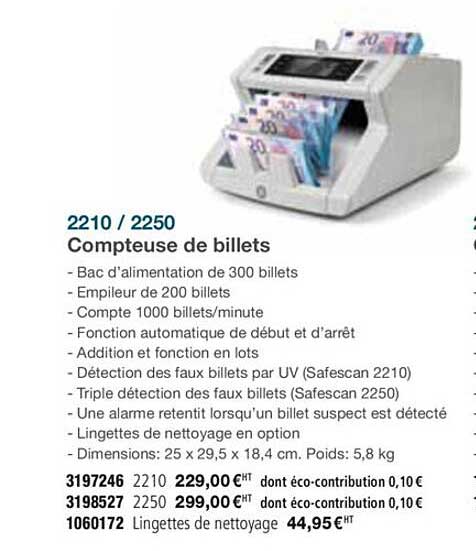 2210 2250 compteuse de billets