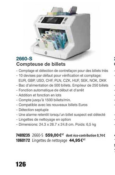 2660 s compteuse de billets