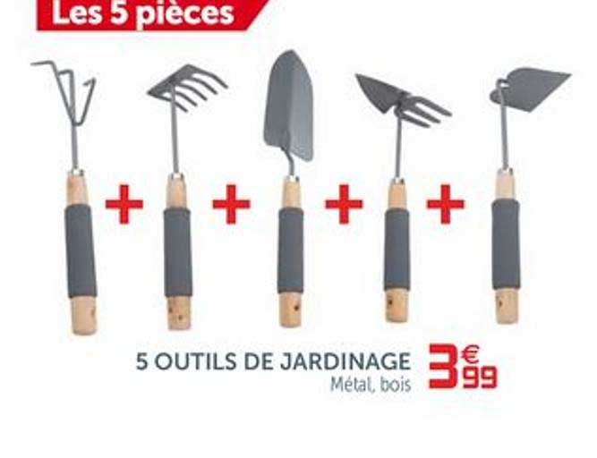 5 Outils De Jardinage Métal Bois