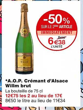 a.o.p. crémant d'alsace willm brut