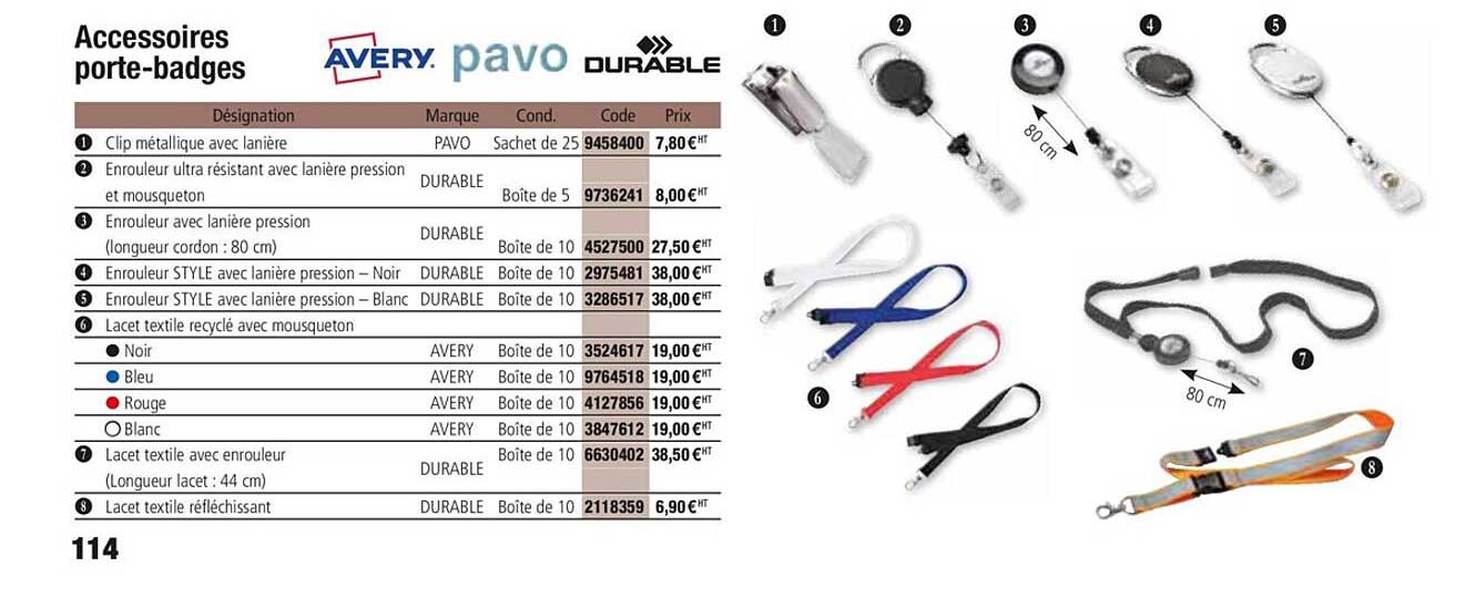 accessoires porte badges avery pavo