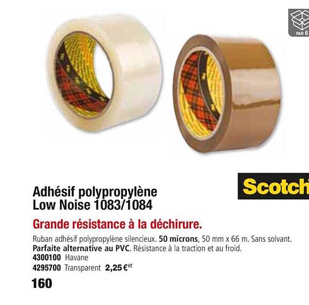 adhésif polypropylène low noise 1083 1084 scotch