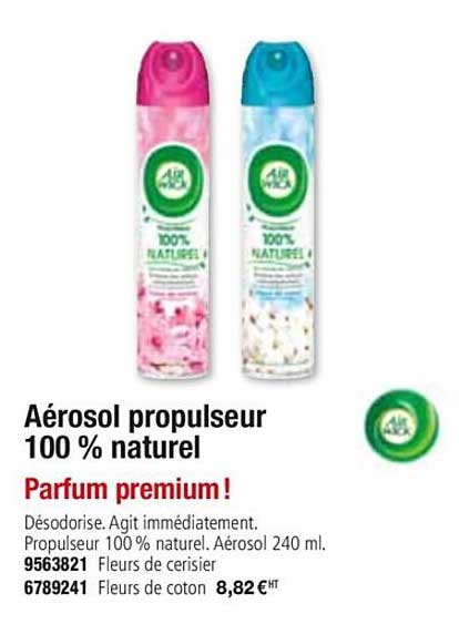 aérosol propulseur 100% naturel