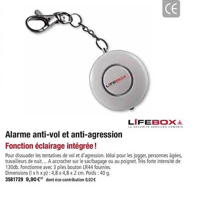 alarme anti vol et anti agression lifebox