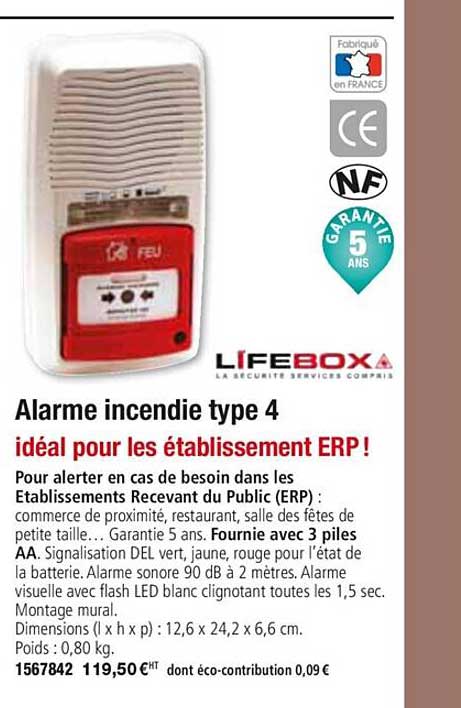 alarme incendie type 4 lifebox
