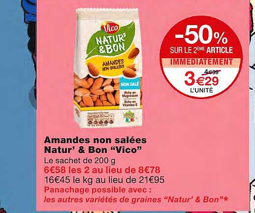 amandes non salées natur' & bon "vico"