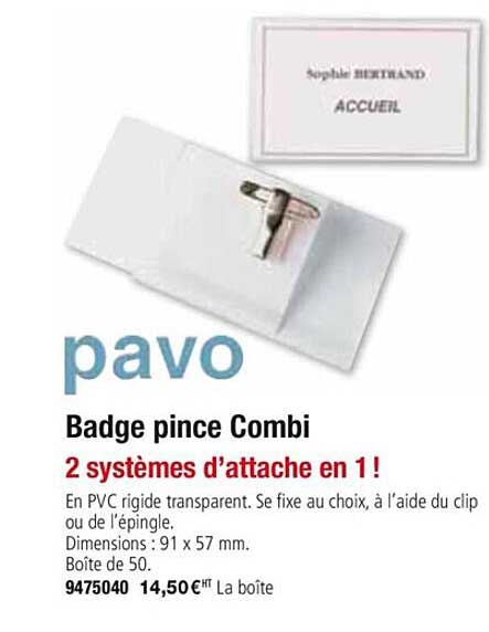 badge pince combi pavo