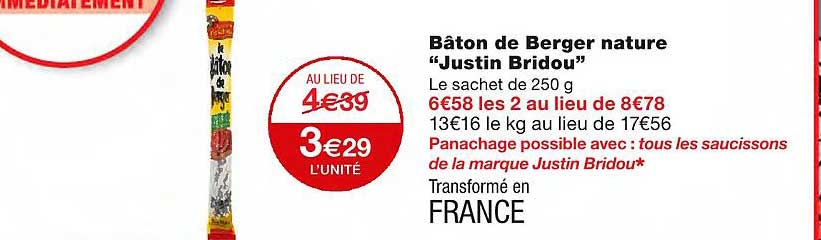 bâton de berger nature "justin bridou"