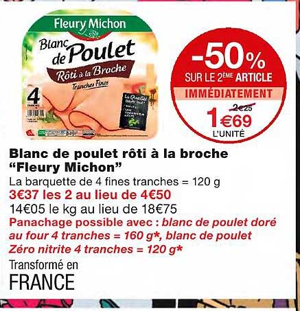 blanc de poulet rôti à la broche "fleury michon"