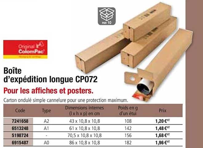 boîte d'expédition longue cp072