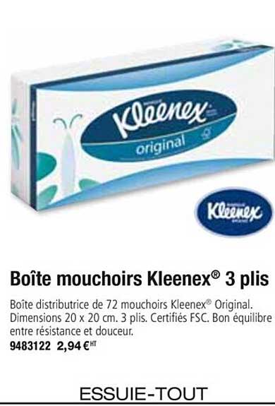 boîte mouchoirs kleenex 3 plis