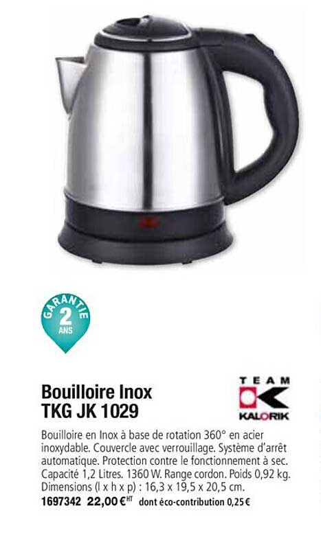 bouilloire inox tkg jk 1029 team kalorik