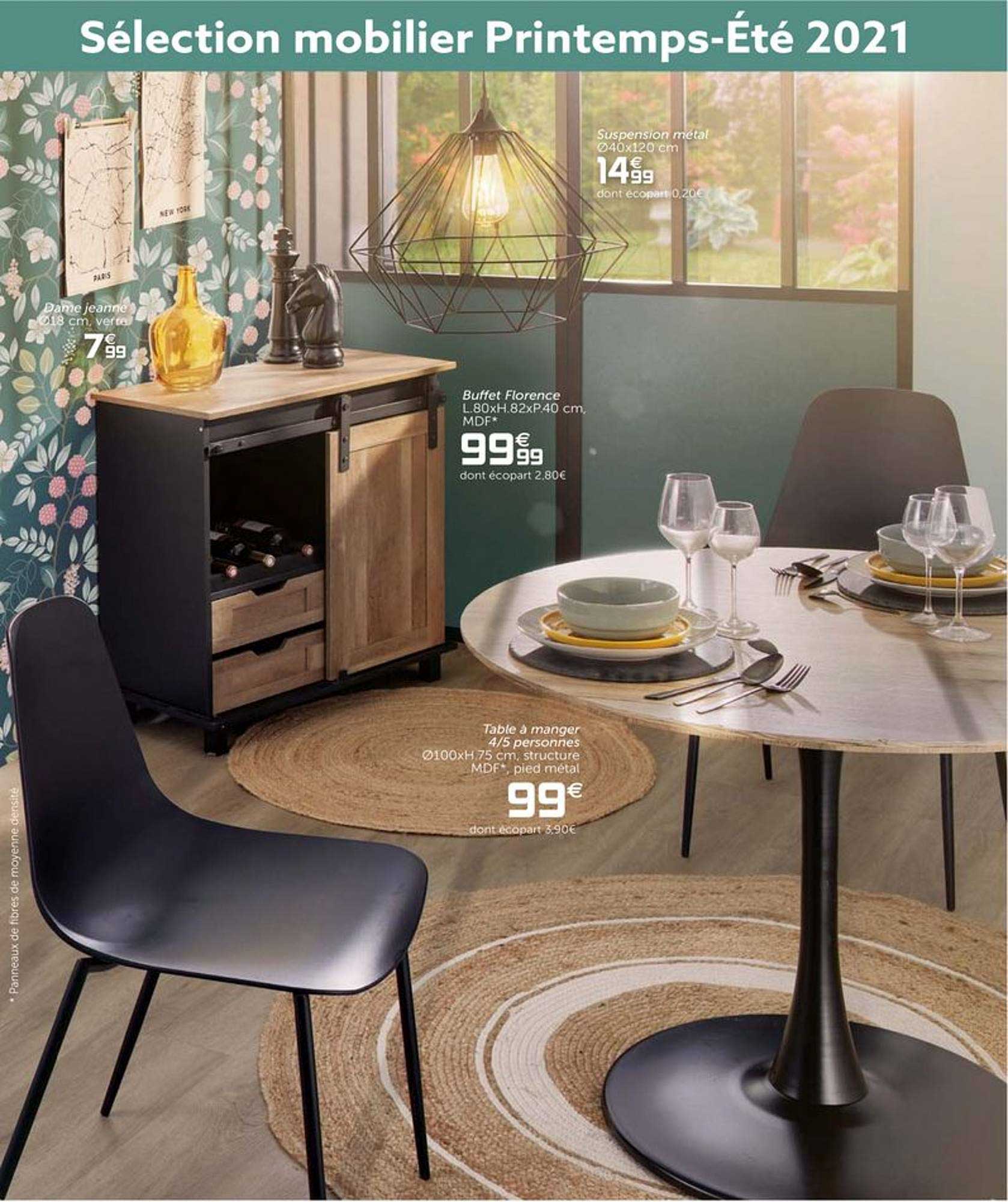 buffet florence table à manger 4 5 personnes