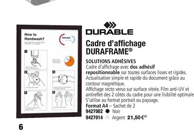cadre d'affichage duraframe durable